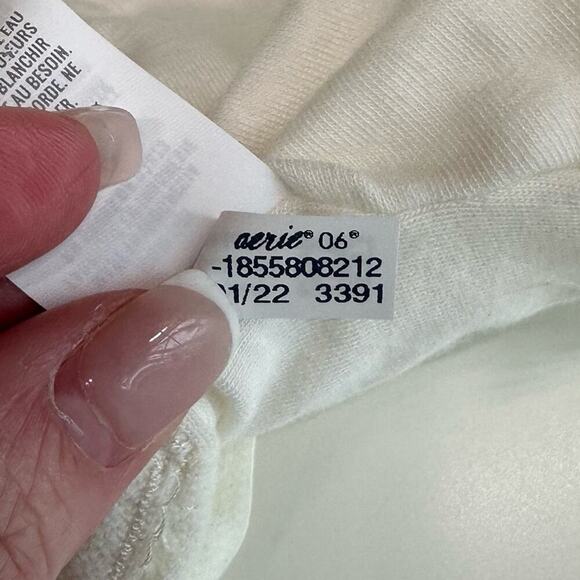 NWT | Aerie | Ribbed Crop Top Bralette | White | Medium - Picture 10 of 15